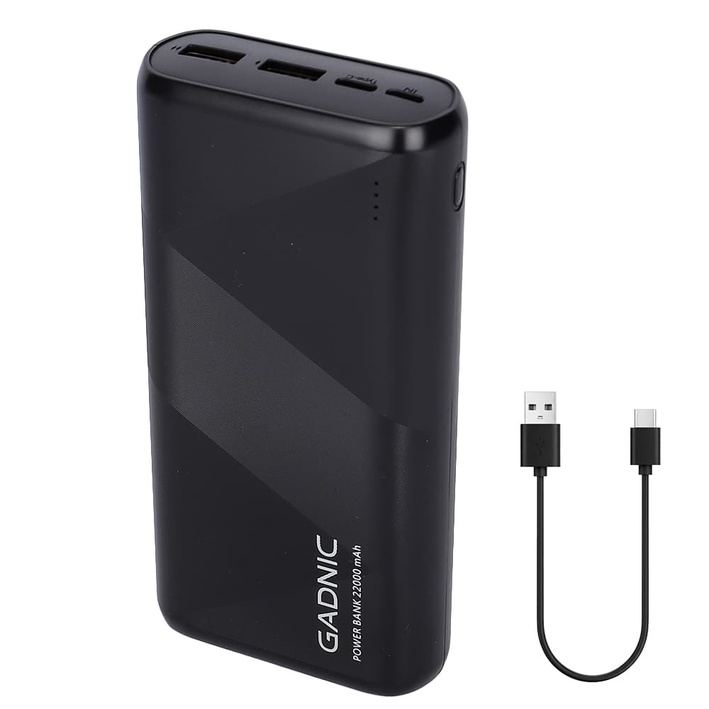 Cargador Portátil Gadnic Energy Power 22000 mAh 2 USB Carga Rápida Hasta 2 Dispositivos