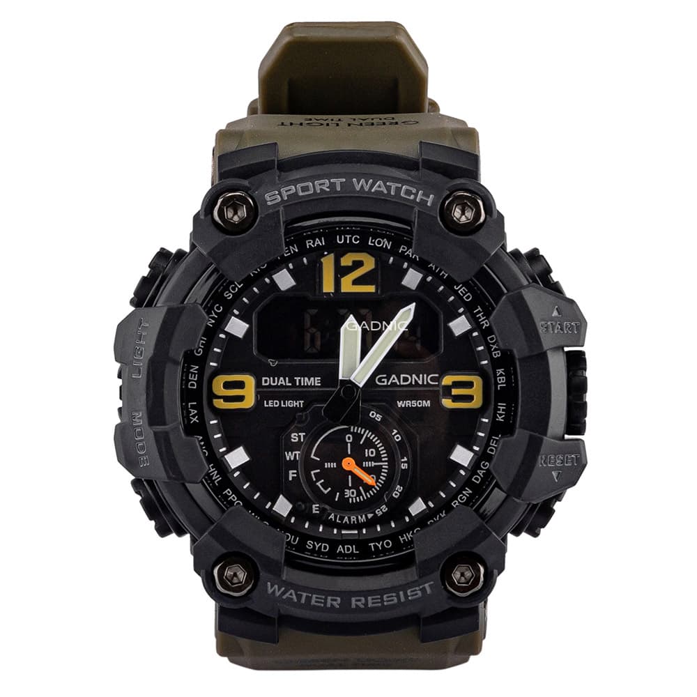 Reloj Digital Gadnic RM80F23 Hombres Sumergible Alarma Cronometro Display LED
