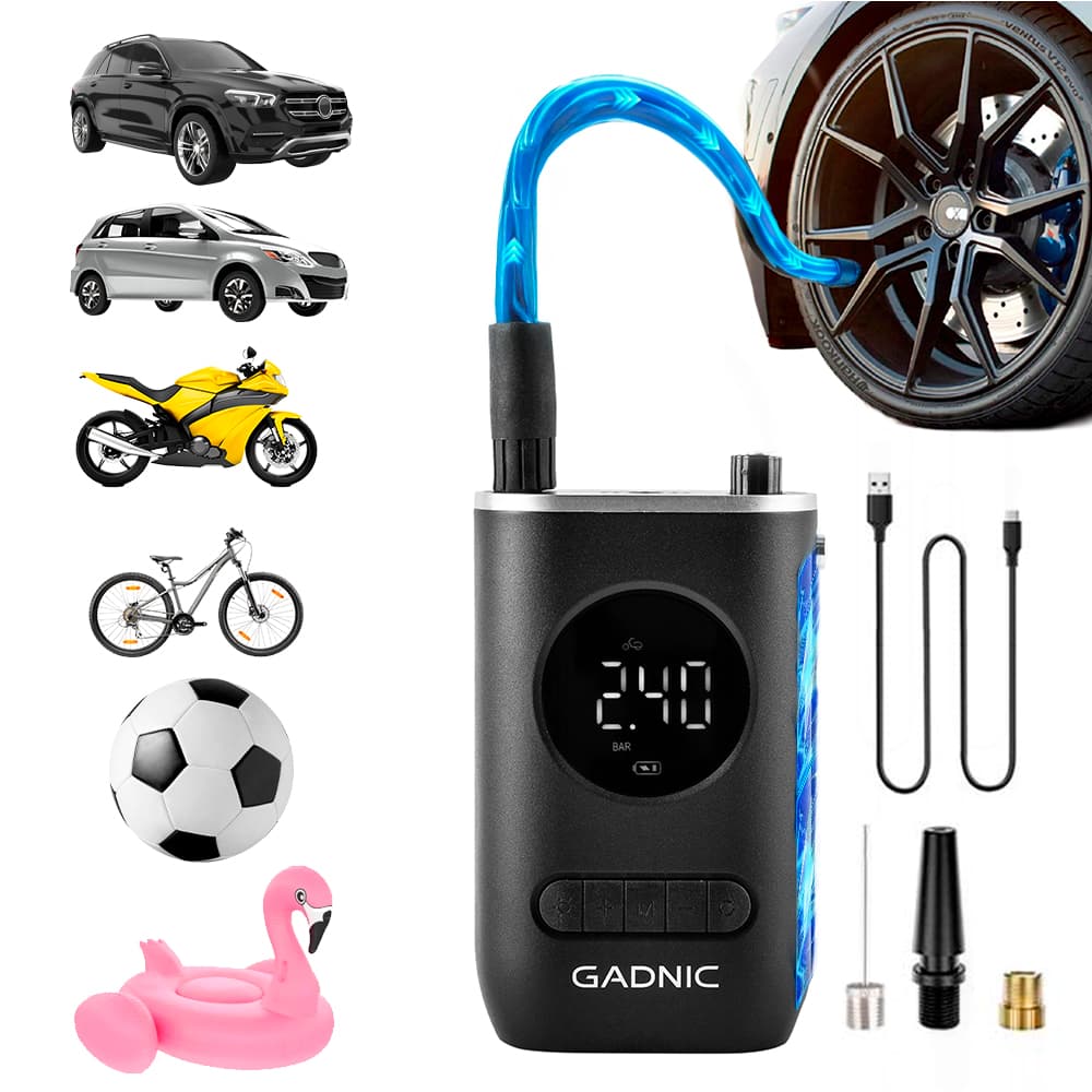 Inflador de Neumáticos Inalámbrico Mini Recargable Gadnic Compresor de Aire