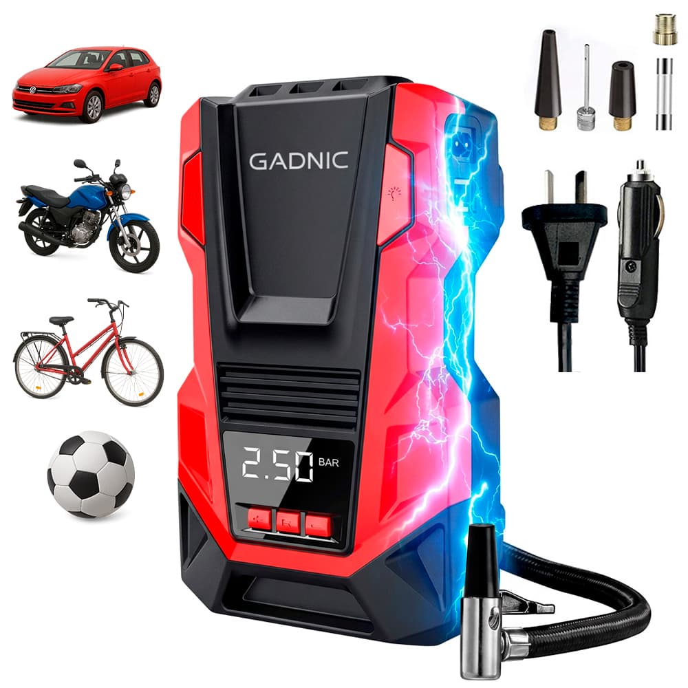 Compresor de Aire Inflador Gadnic Portátil 12V 220V