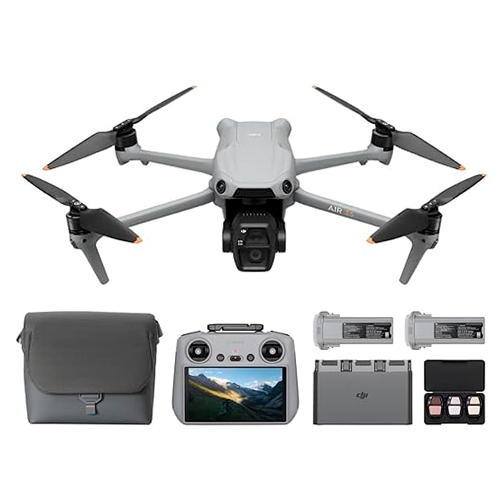 Drone DJI Air 3S Combo Vuela Más (Control Remoto DJI RC 2) Gran Angular con CMOS 1" y Telecámara Media, 4K/60 fps Detección de Obstáculos Omnidireccional