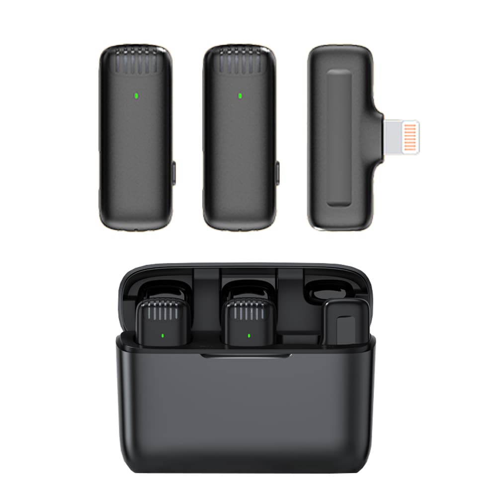 Micrófono Inalámbrico Corbatero Gadnic con Caja Cargadora Streaming