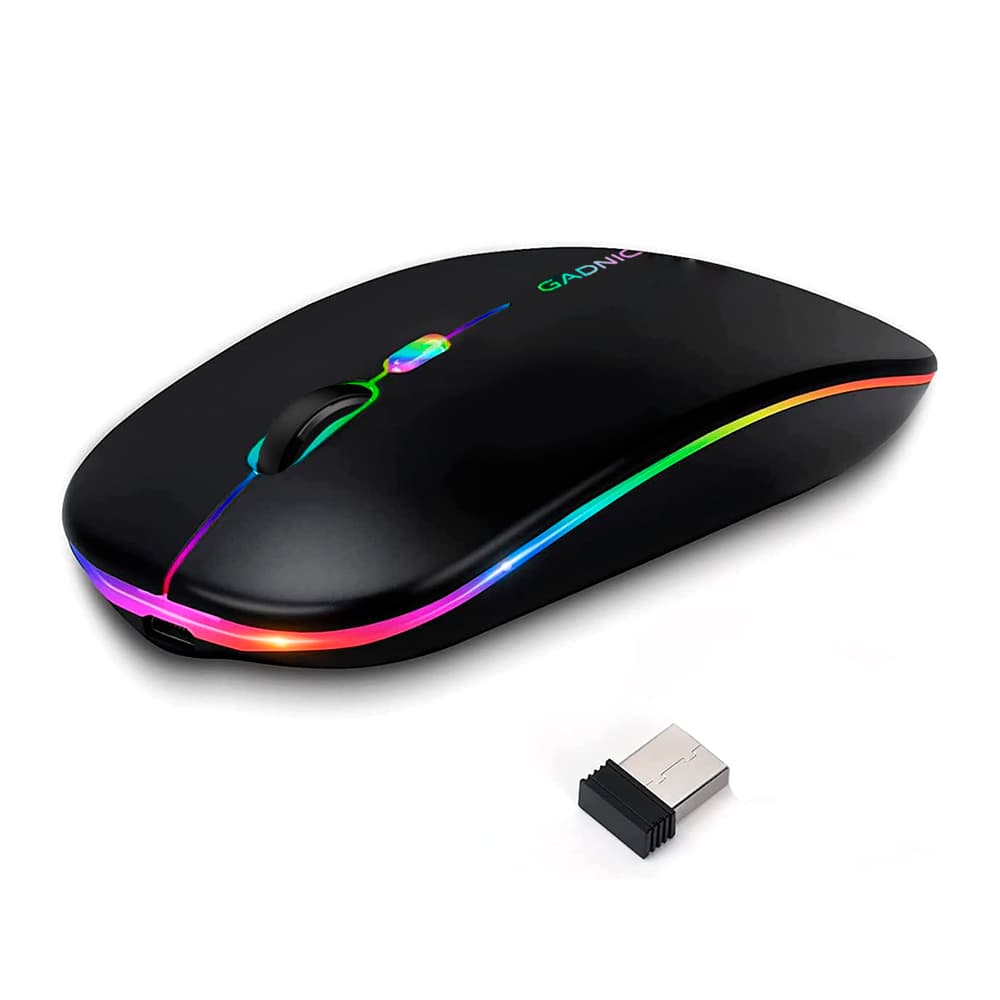 Mouse Inalámbrico Óptico LED Recargable Silencioso Bluetooth Portátil USB
