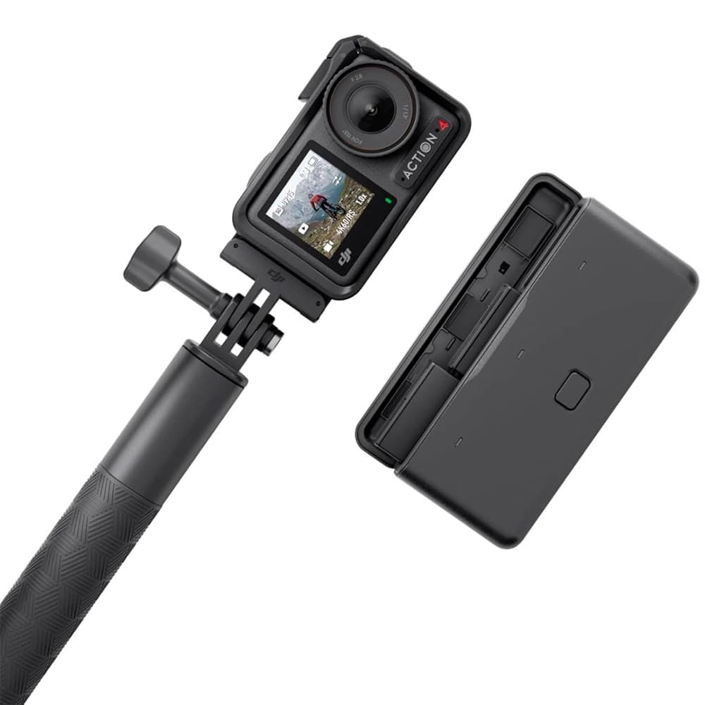 Cámara DJI Osmo Action 4 Combo Aventura 4K/120 fps con un Sensor de 1/1.3 Pulgadas, Gran Rendimiento con Poca luz, Color D-Log M de 10 bits, 3 Baterías