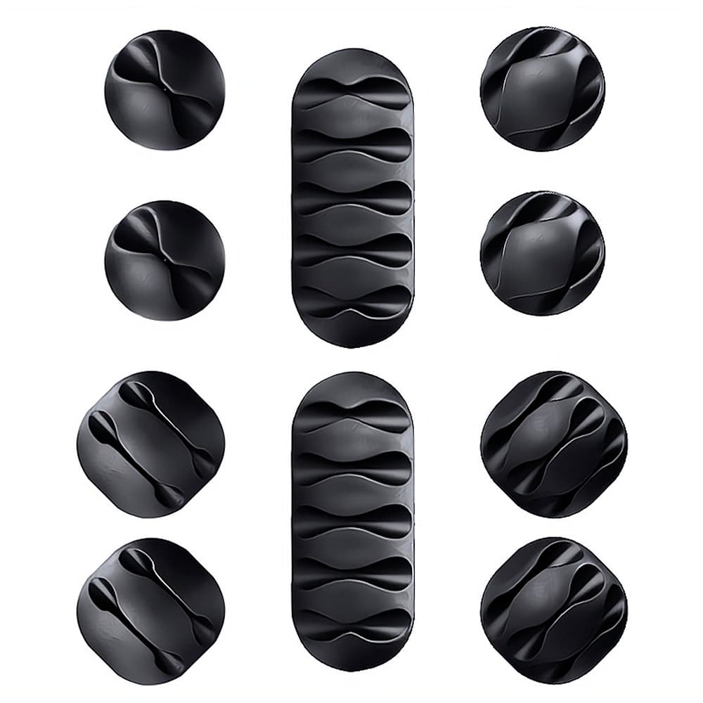 Set x10 Organizadores De Cables Gadnic Adhesivos