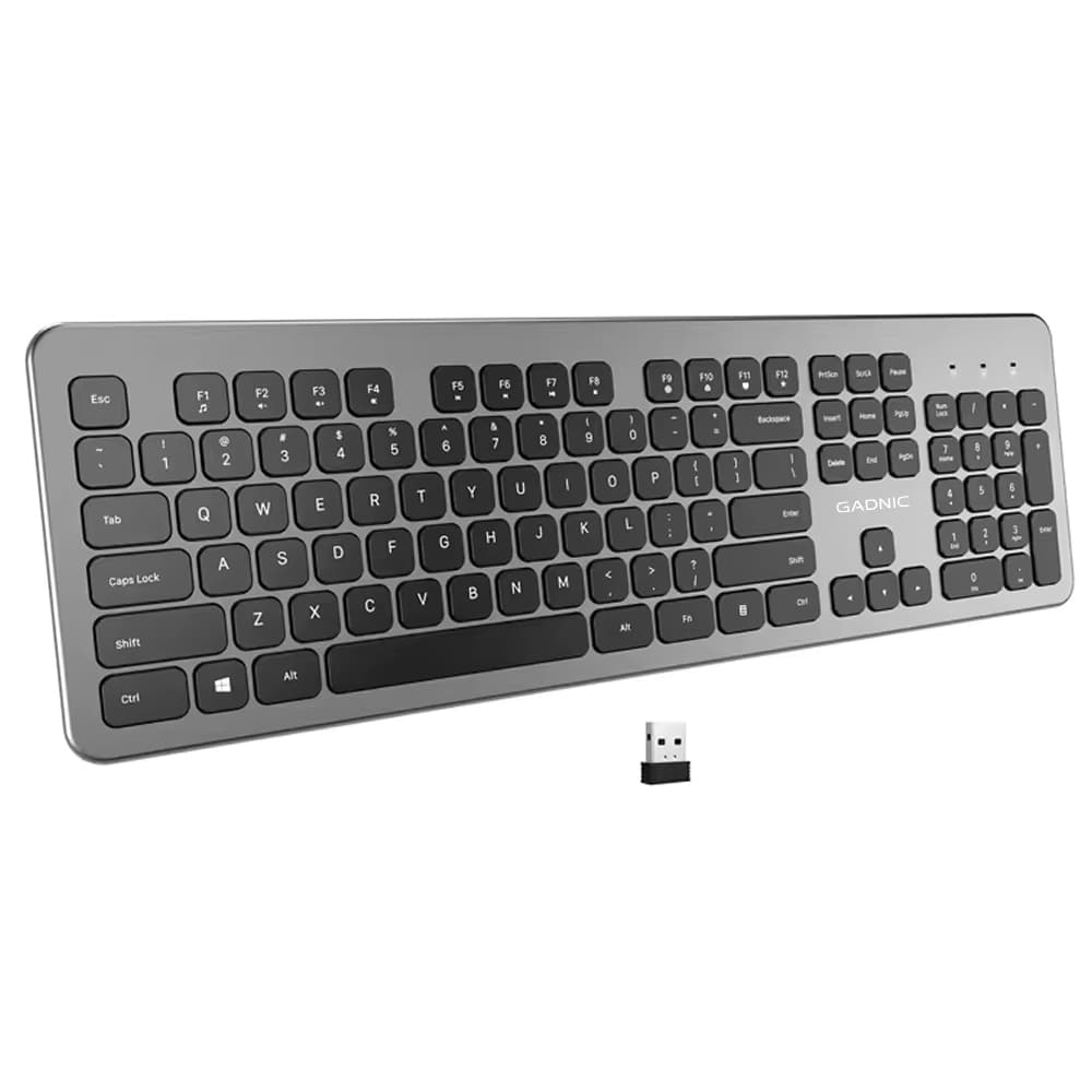 Teclado Inalámbrico Gadnic Bluetooth USB 24G 104 Teclas Compatible con Windows iOS Android